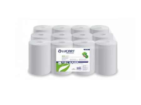 Hârtie - Prosop rola derulare centrala mica Eco alb 100ml 12 role Lucart