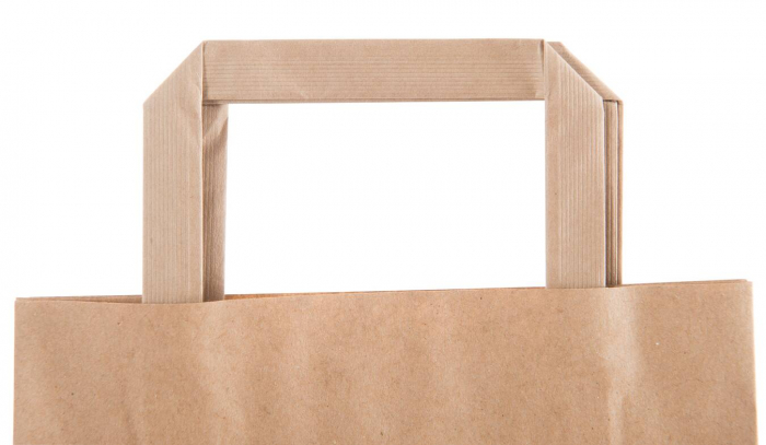 Punga din hartie cu maner plat, 32+17x38.5 cm, natur [3]