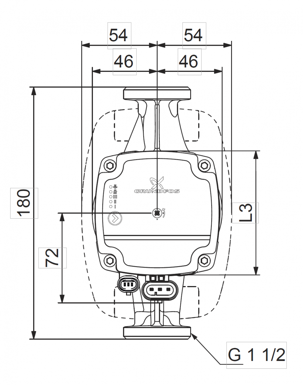 Grundfos ALPHA1 L 25-60 180 1x230V 50Hz 6H, 99160584, Pompa circulatie [4]