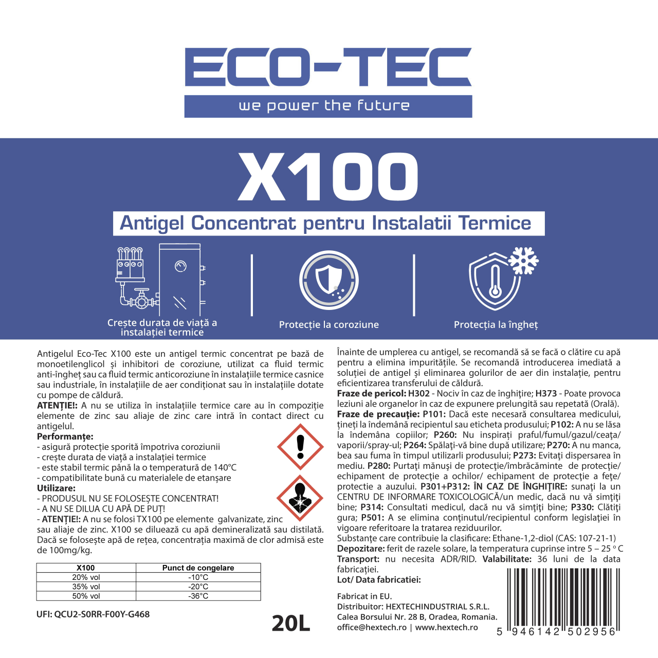 Antigel concentrat ECO-TEC X100 – Protectie completa pentru pompe de caldura si instalatii termice [5]
