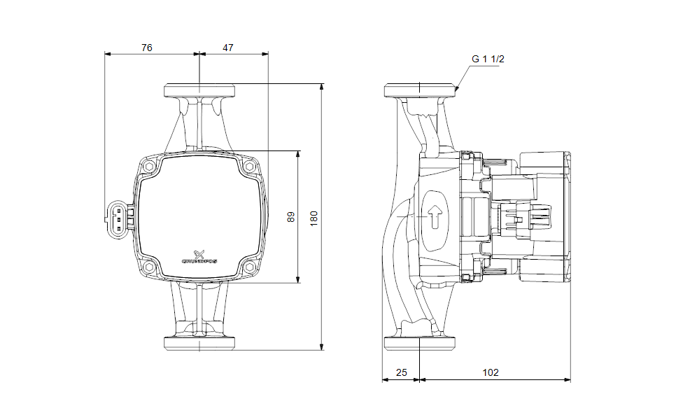 Grundfos Alpha1 Go 25-60 180 93074169, Pompa circulatie [4]