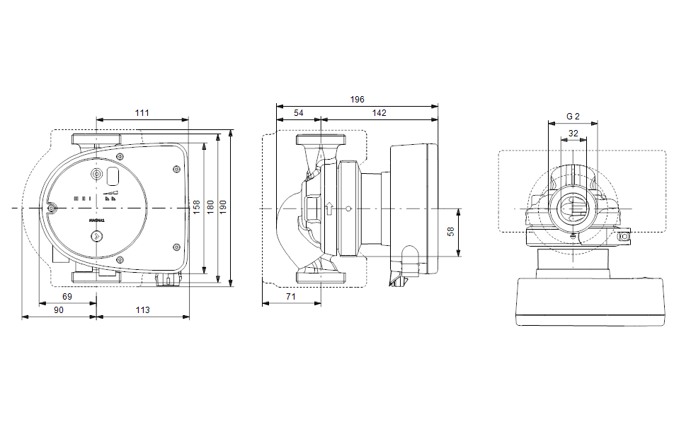 Grundfos MAGNA1 32-100 180 – Pompă electronică de circulație [3]