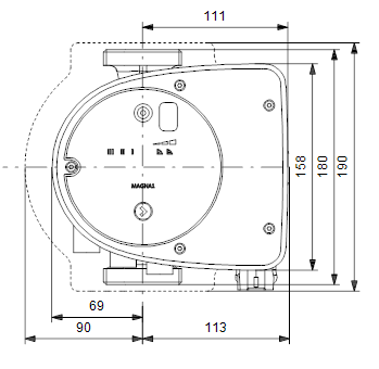 Grundfos MAGNA1 25-60 180 1x230V PN10, 99221217, Pompa circulatie [3]