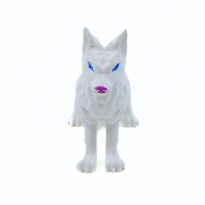 Figurină Lup Alb printată 3D, 11 cm [3]