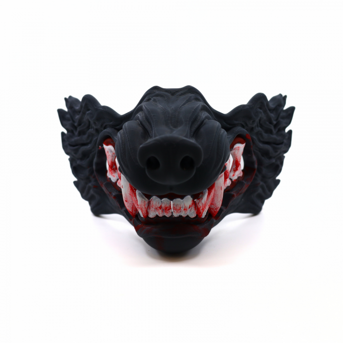 Mască Lup printată 3D, pictată manual 13 cm [2]
