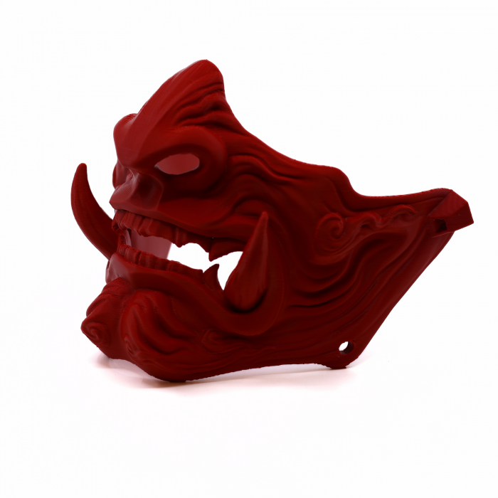 Mască Samurai Oni colț jos printată 3D, 13 cm [1]