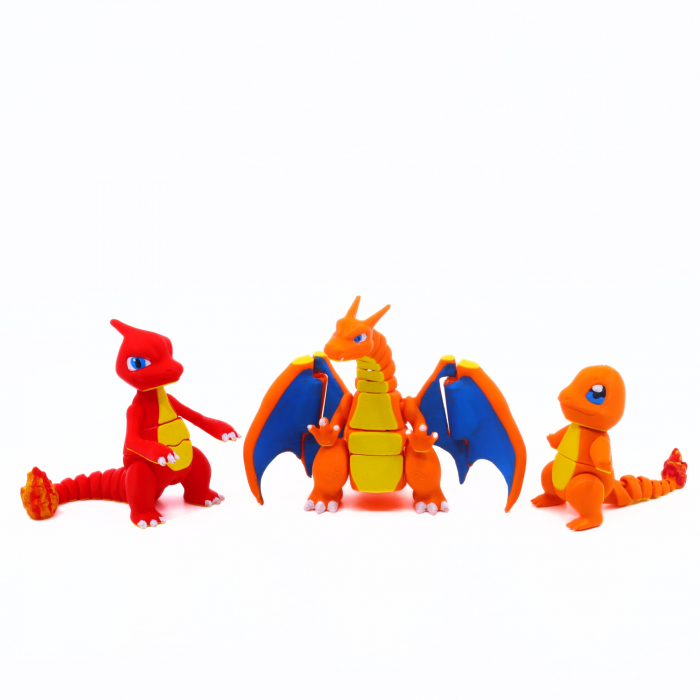 Figurine 3D Pokemon Battle Charmander Evolution, printate 3D, 20 cm [1]