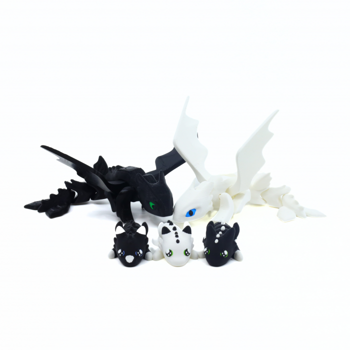 Figurine 3D Fury Family, Furia Noptii si Furia Luminii, printate 3D, 15 cm [4]