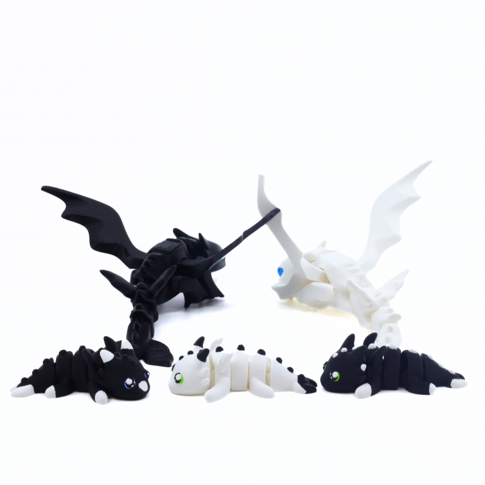 Figurine 3D Fury Family, Furia Noptii si Furia Luminii, printate 3D, 15 cm [3]