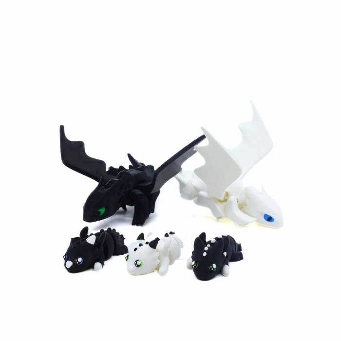 Figurine 3D Fury Family, Furia Noptii si Furia Luminii, printate 3D, 15 cm [2]