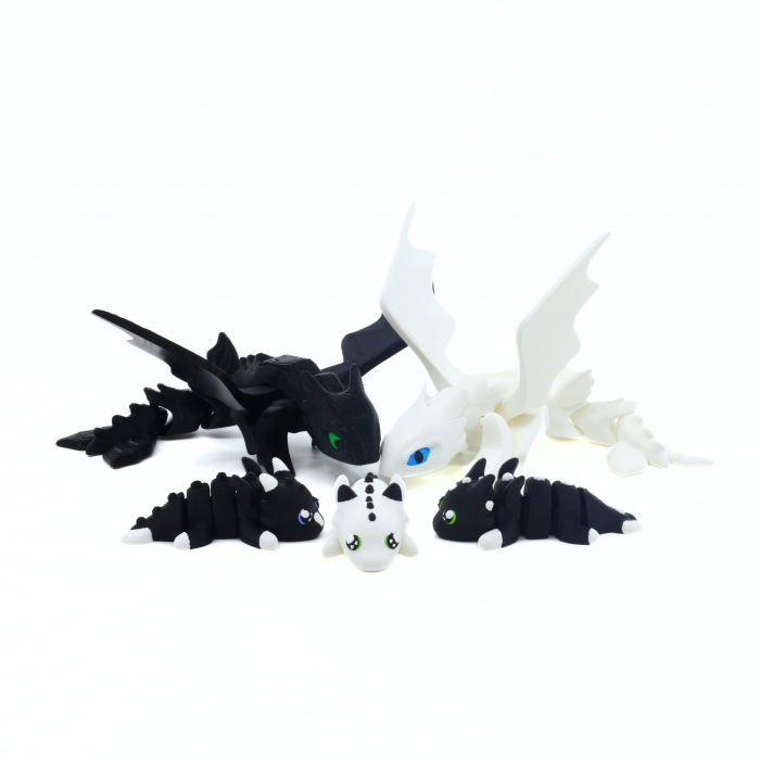 Figurine 3D Fury Family, Furia Noptii si Furia Luminii, printate 3D, 15 cm [5]