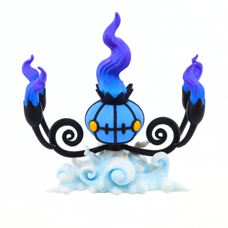 Pokemon - Figurina Chandelure Pokemon printata 3D, pictata manual, 18 cm