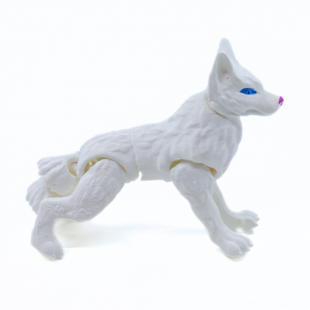 Animale - Figurină Lup Alb printată 3D, 11 cm
