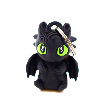 Brelocuri - Breloc mini dragon negru, printat 3D