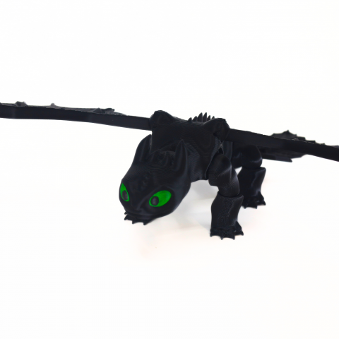 Dragoni negru și alb - Dragon negru V2 mare, printat 3D