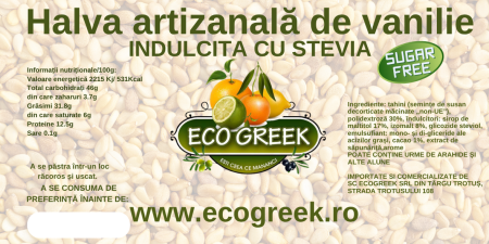 NOUTATI - HALVA VANILIE FARA ZAHAR(indulcita cu stevia)