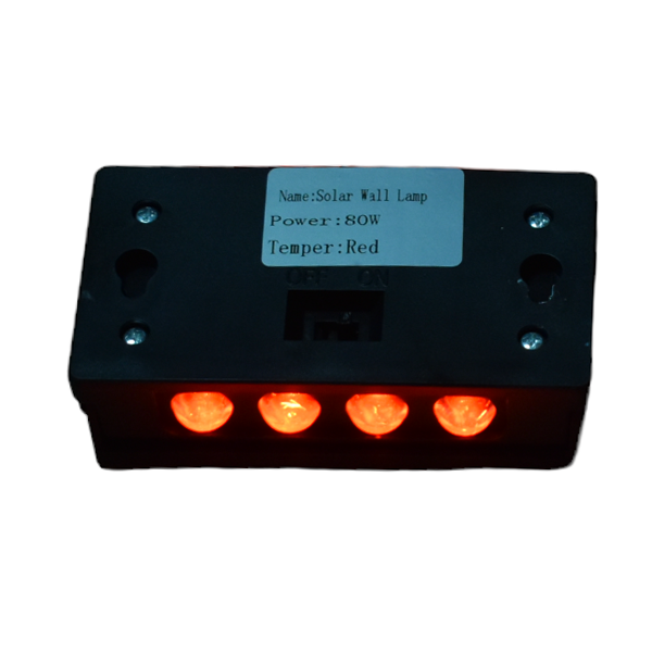 Aplica solara LH-799 de perete gard  exterior cu LED lumina albastra sau rosie sus- jos [7]