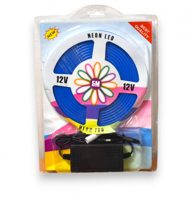 Banda led tip neon Flex albastru silicon SMD2835 Lungime 5m [2]