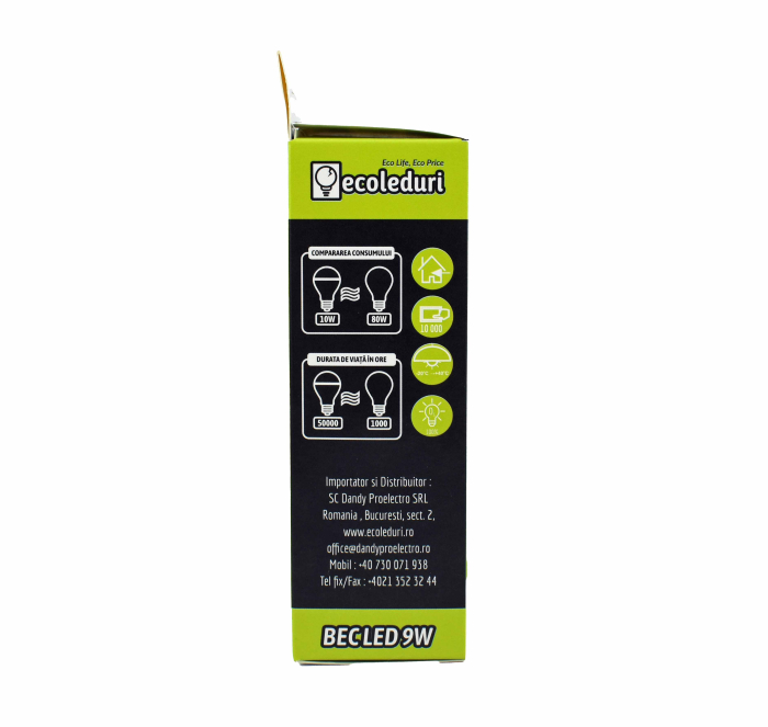 Bec E14 9W Lumanare C37 Ecoled 6400K [4]