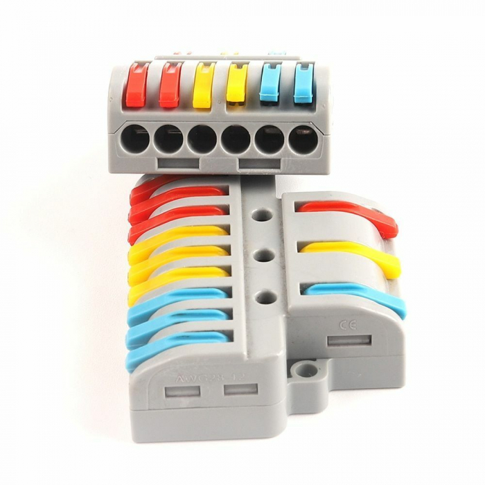 Conector cablu tip wago electric  3 intrari- 6 ieșiri .Reglete  3 intrari 6 ieșiri [4]
