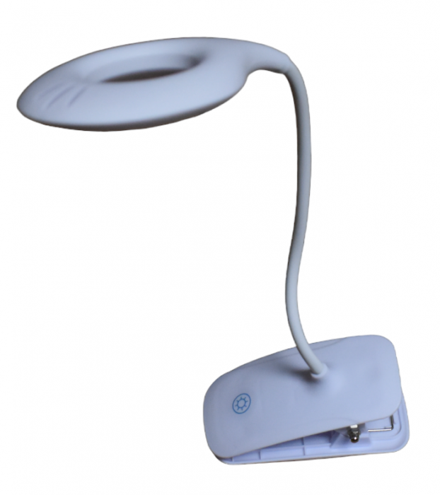 Lampa de birou,veioza flexibilă cu clemă și încărcare USB SST-811 alba [2]