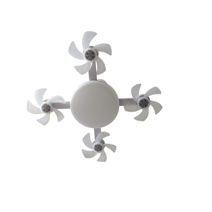 Lampă LED cu 4 ventilatoare E27 60W 6500K cu telecomandă [5]