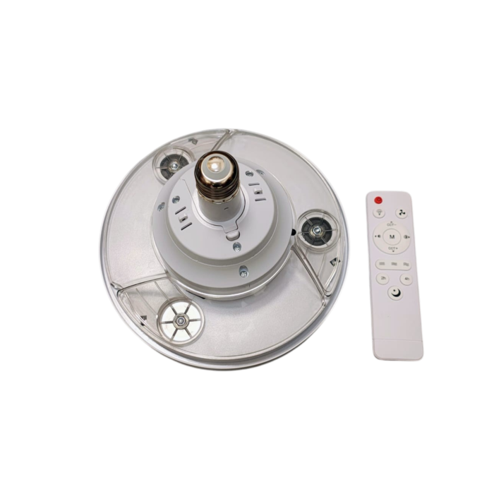 Lampă LED E27 18W cu ventilator și palete retractabile, 12W, telecomandă, 3 viteze, lumină reglabilă 3000K-6500K [6]