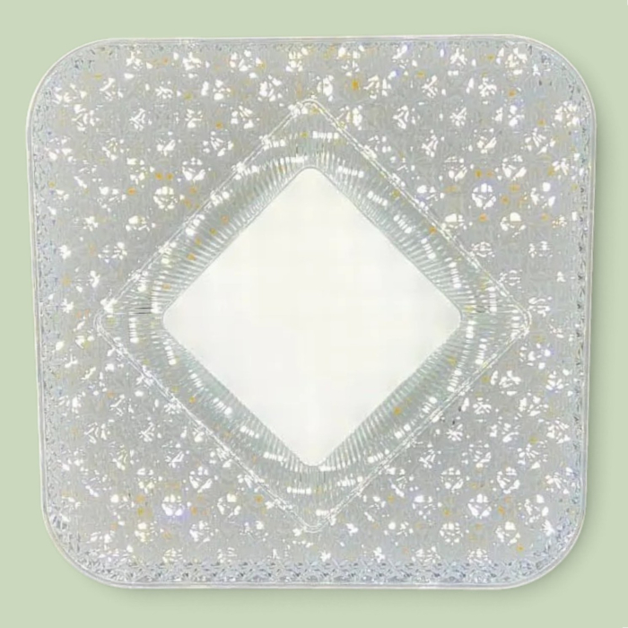 Lampă LED UFO 48W patrata 3 culori caldă neutră rece cu dispersor transparent [4]