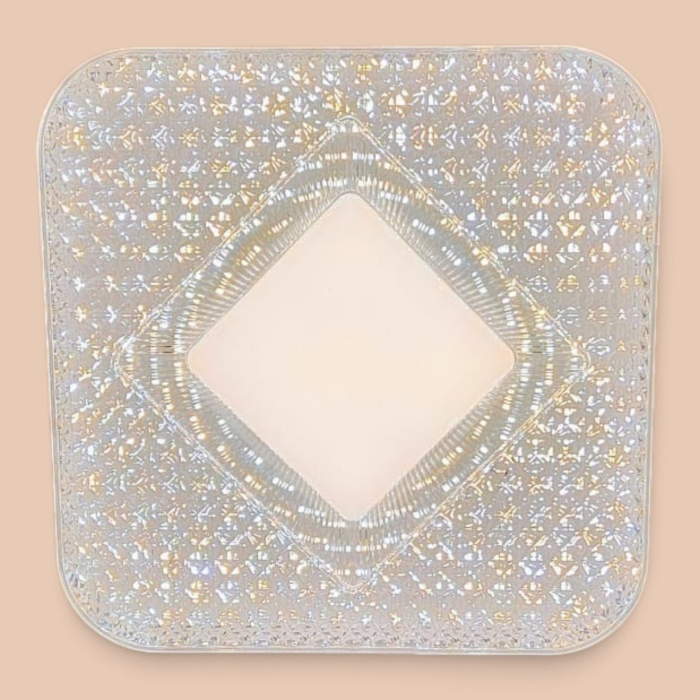 Lampă LED UFO 48W patrata 3 culori caldă neutră rece cu dispersor transparent [5]