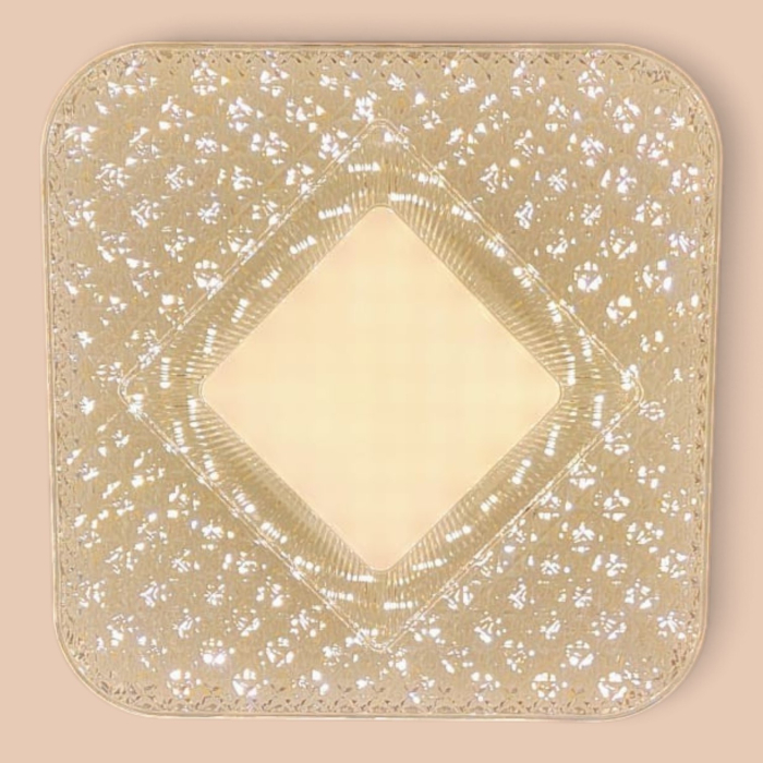 Lampă LED UFO 48W patrata 3 culori caldă neutră rece cu dispersor transparent [6]