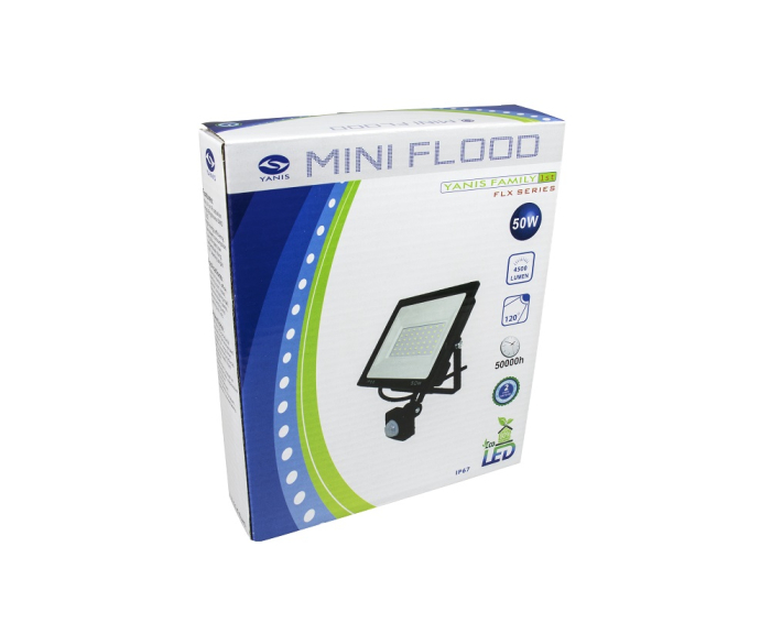 Mini Proiector Led 50 W cu senzor de lumina si miscare , exterior IP67 , slim , 6500k [3]
