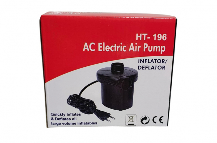 Pompa electrică HT-196 pentru umflat/umflat rapid saltele și obiecte gonflabile, 3 duze incluse [4]
