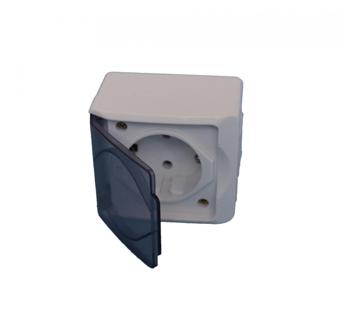 Priza simpla capac transparent contacte cupru [2]