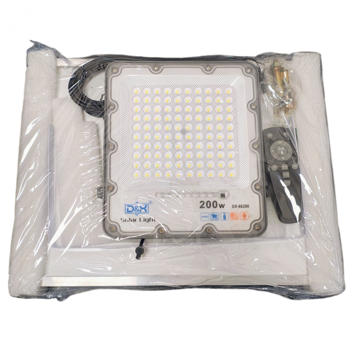 Proiector solar 200w cu lumina alba si semnal rgb  cu panou solar separat [6]
