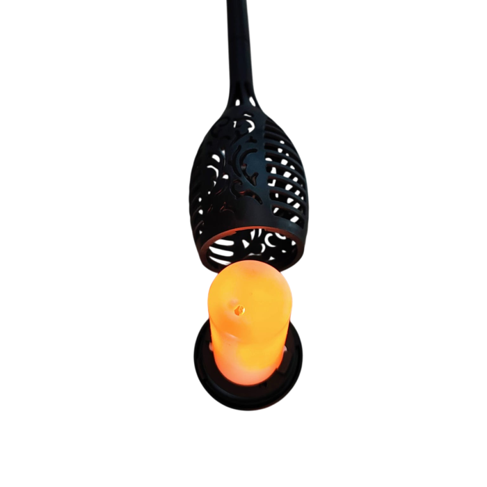 Set 4 Torțe Solare LED cu Efect de Flacără, 50 cm, 12 LED-uri, Senzor Crepuscular [8]
