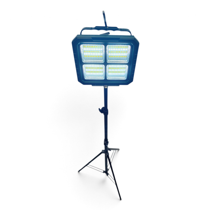 Trepied telescopic, H max 1,8m si  Proiector solar reincarcabil cu panou detasabil ,multiple functii,telecomanda [10]