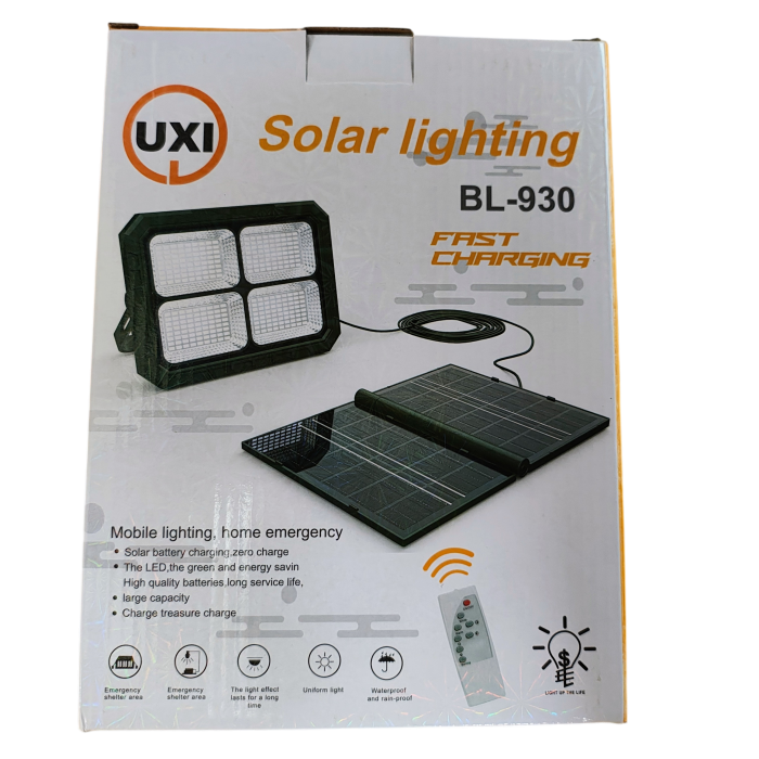 Proiector LED solar BL-930 cu 288 LED, panou solar detașabil, telecomandă și funcție Power Bank ecoleduri [9]