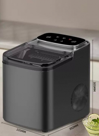 Mașină de facut cuburi de Gheață ZSW-ZB12, 12 kg/zi, Rezervor 1.4L, Panou Tactil, Design Compact, Negru [3]