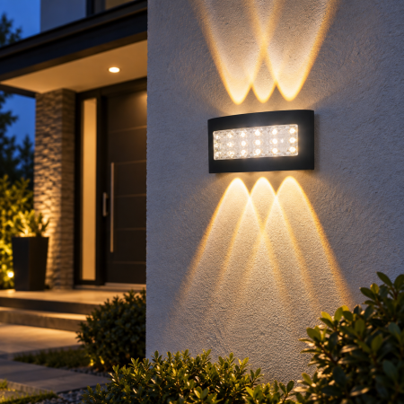 Bec Color led - Aplică LED Exterior 8W 3000K, 3 Zone, IP65 | Ecoleduri