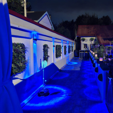 Surse de iluminat - Aplica-LED-2x3W-Exterior-multicolor-rgb-telecomanda