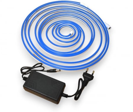 Banda LED - Banda led tip neon Flex albastru silicon SMD2835 Lungime 5m