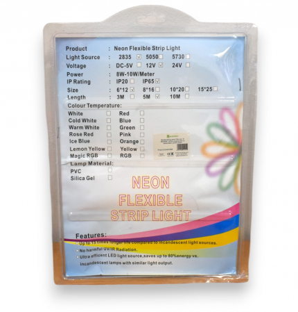 Banda led tip neon Flex roz silicon SMD2835 Lungime 5m [2]