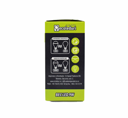Bec E14 9W Sferic G45 Ecoled 3500K [3]