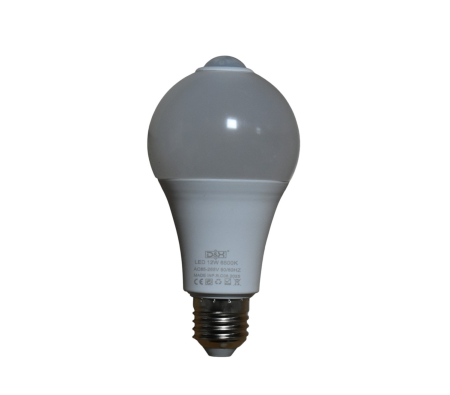 Becuri  Led - Bec LED E27 12W cu senzor de mișcare și lumină 6500K
