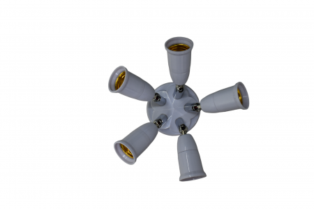 Dulie cu 5 brate reglabile E27-E27+dulie aplicata dreapta alba E27 [1]