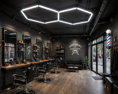 Surse de iluminat - Lampa hexagonala LED pentru salon si barbershop