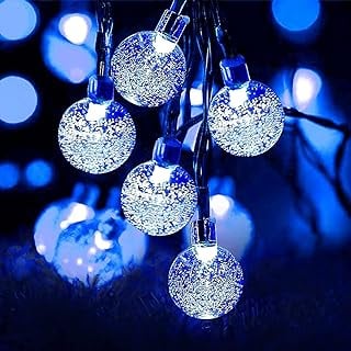 Banda LED - Instalatie-de-lumini-solara- glob-cu-bule-Instalatie Craciun, Tip glob cu bule , 20 Led-uri, 5 metri, Multicolor, Energie solara, Senzor de lumina
