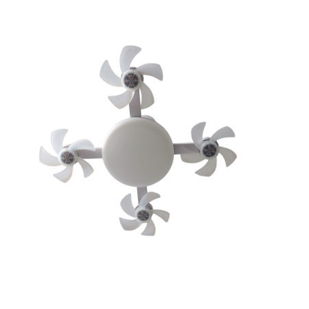 Lampă LED cu 4 ventilatoare E27 60W 6500K cu telecomandă [4]