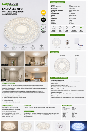 Lampă LED UFO rotunda 36W 6500K [2]