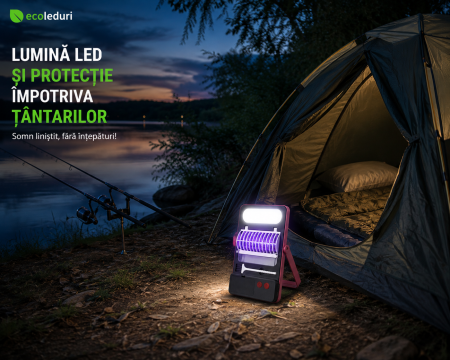 Lampă solară LED anti-țânțari BL-701 40W cu grilă 1800V, încărcare solară USB și Power Bank [2]